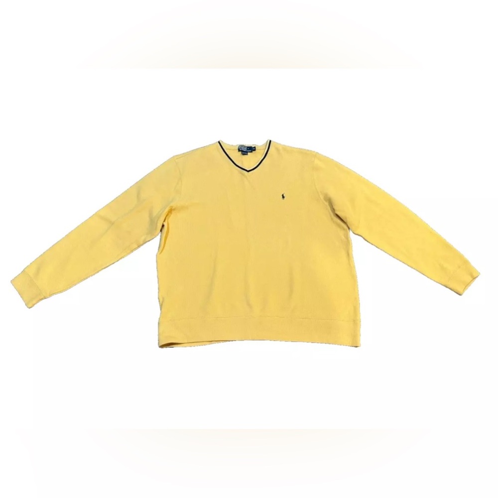 Ralph Lauren Polo - Cotton V-Neck Sweater - Artic Yellow - XL